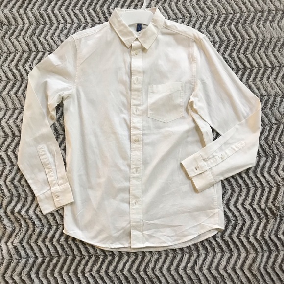 H&M Men White Button Down Dress Shirt -size S - Picture 1 of 2